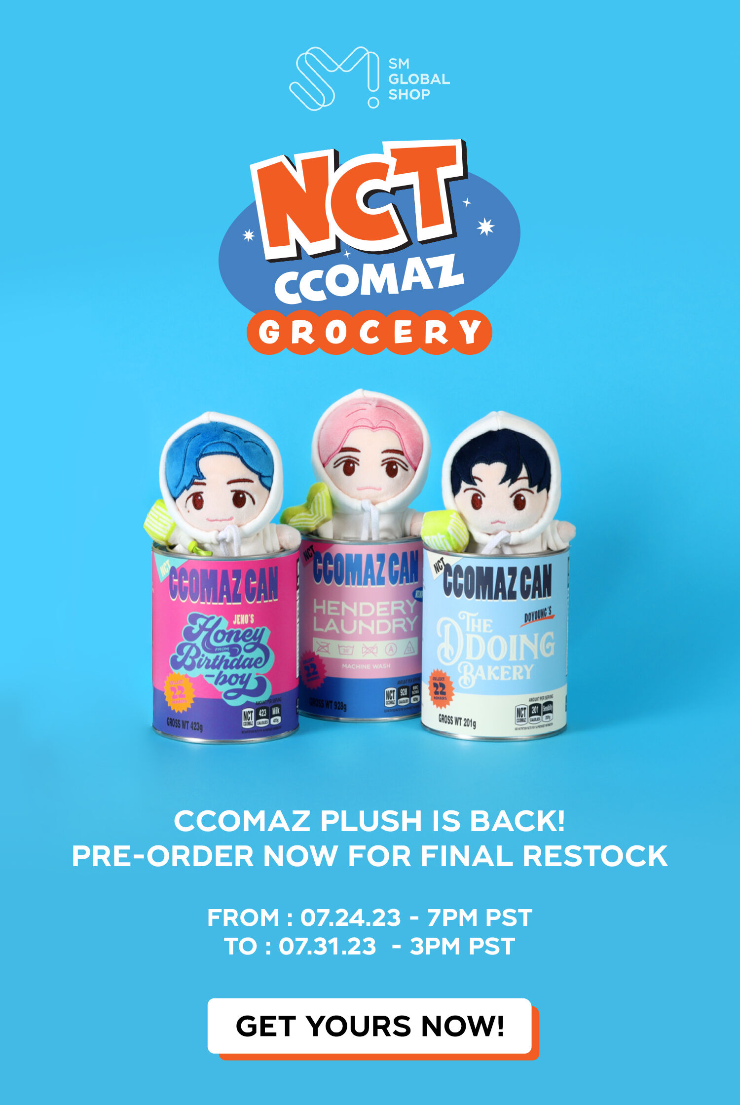 🧡 [PRE-ORDER] NCT CCOMAZ GROCERY STORE PLUSH DOLLS ARE BACK